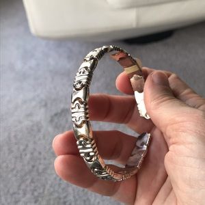 Unique Silver segmented bangle